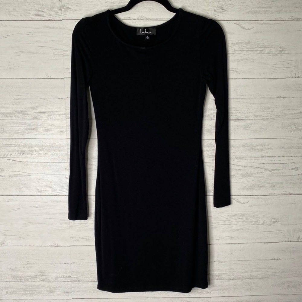 Lulu’s long sleeved black body con dress